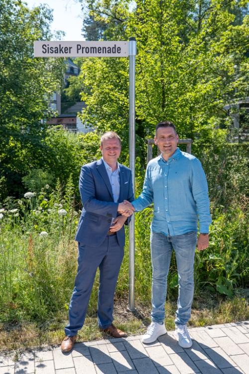 OB Michael Salomo und Bürgermeister Domagoj Orlić aus der kroatischen Partnerstadt Sisak OB Michael Salomo und Bürgermeister Domagoj Orlić aus der kroatischen Partnerstadt Sisak