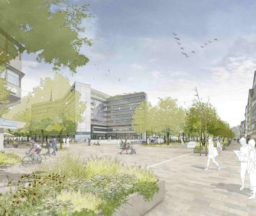 Der Blick auf Rathausplatz mit Rathaus Heidenheim. Visualisierung: Terra.Nova/Stadt Heidenheim Der Blick auf Rathausplatz mit Rathaus Heidenheim. Visualisierung: Terra.Nova/Stadt Heidenheim