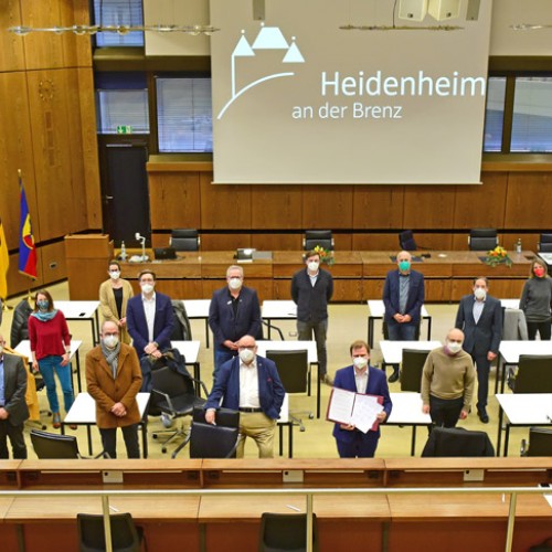 Die Erstunterzeichnenden der Heidenheimer Erklärung am Donnerstag im Rathaus. 