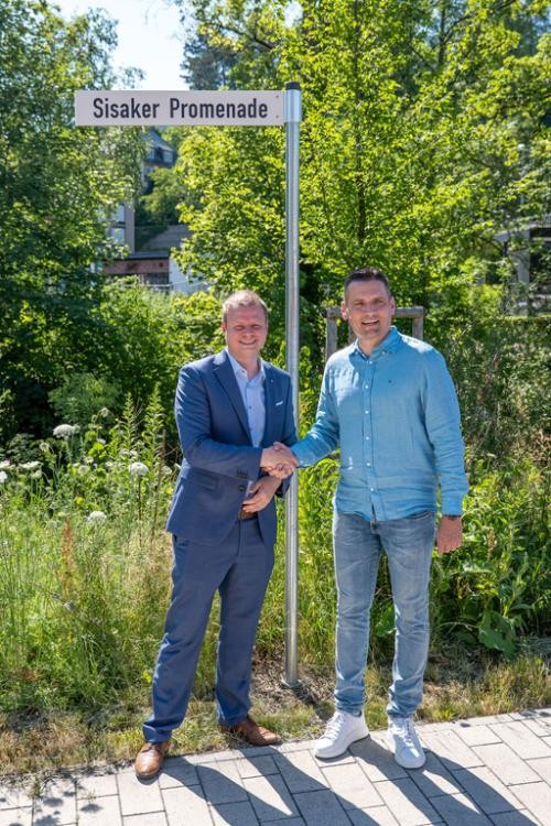 OB Michael Salomo und Bürgermeister Domagoj Orlić aus der kroatischen Partnerstadt Sisak OB Michael Salomo und Bürgermeister Domagoj Orlić aus der kroatischen Partnerstadt Sisak